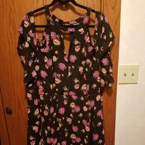 Black flowered dress